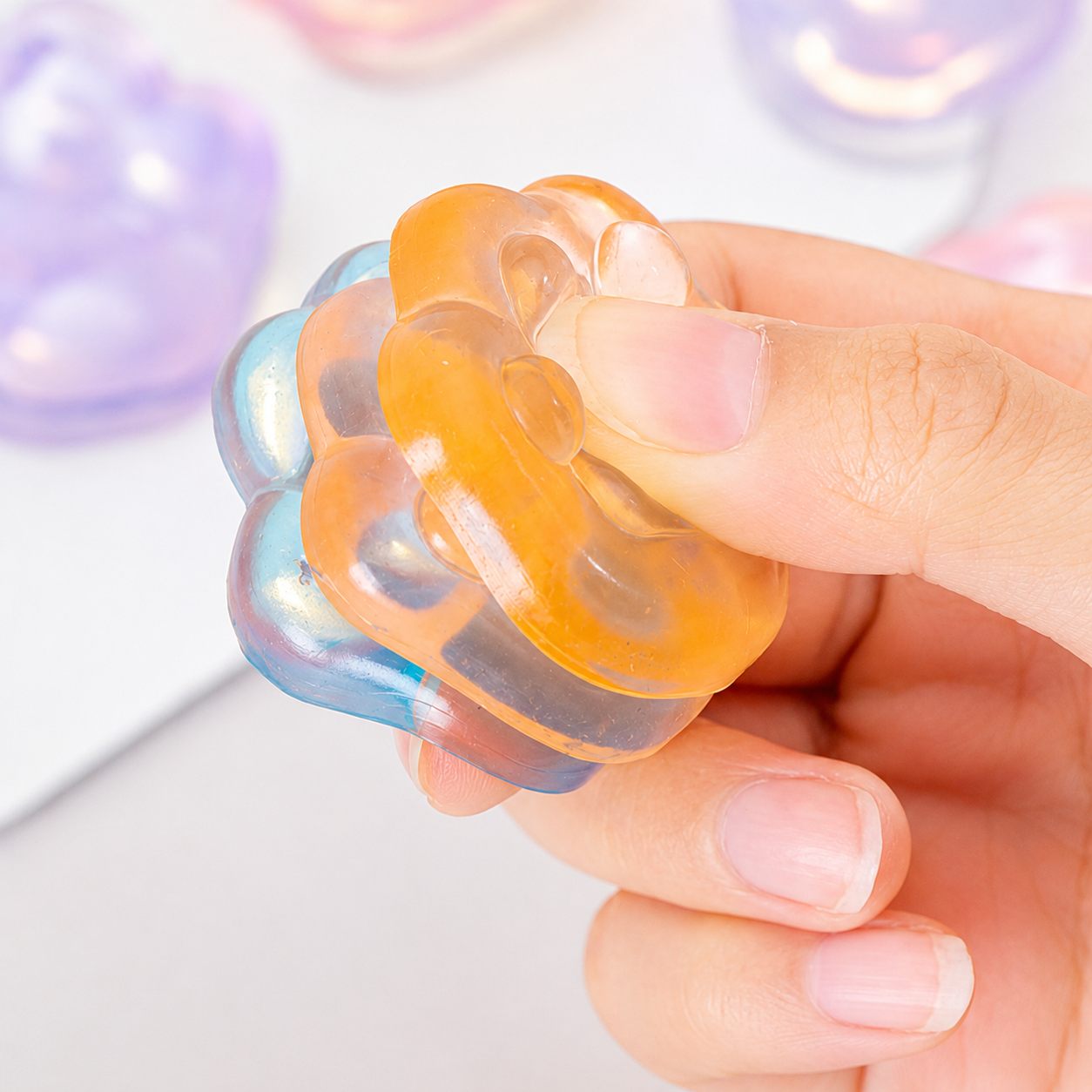 Kawaii Crystal Jelly Cat Paw Squishy - Ultimate Stress Reliever