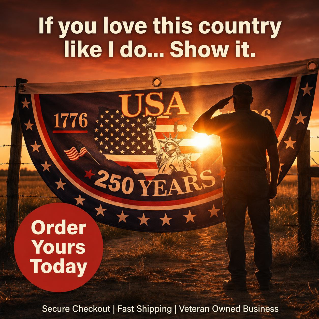 The 1776-2026 Legacy Banner: 100% Veteran-Handcrafted 250th Anniversary Heritage Flag(Big Sale)