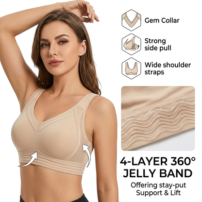 6Clinclii Women Jelly Bra Plus Size Supportive Seamless Bras