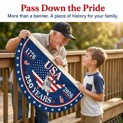 The 1776-2026 Legacy Banner: 100% Veteran-Handcrafted 250th Anniversary Heritage Flag（Big Sale）