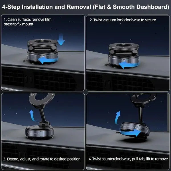 Vacuum Magnetic Car Phone Holder