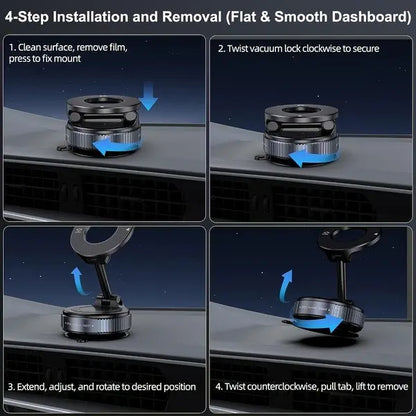 Vacuum Magnetic Car Phone Holder