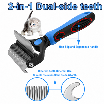 🐾 Professional Deshedding Tool for Dogs & Cats – Gentle, Efficient & Fur-Free Home ✨💖（Big Sale）