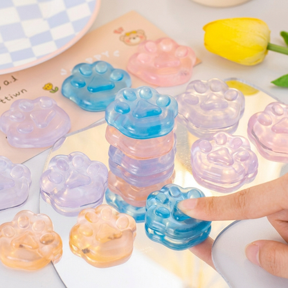 Kawaii Crystal Jelly Cat Paw Squishy - Ultimate Stress Reliever