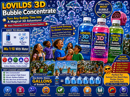 LOVILDS 3D Bubble Concentrate Animal &Ocean Fantasy Theme（Big Sale）