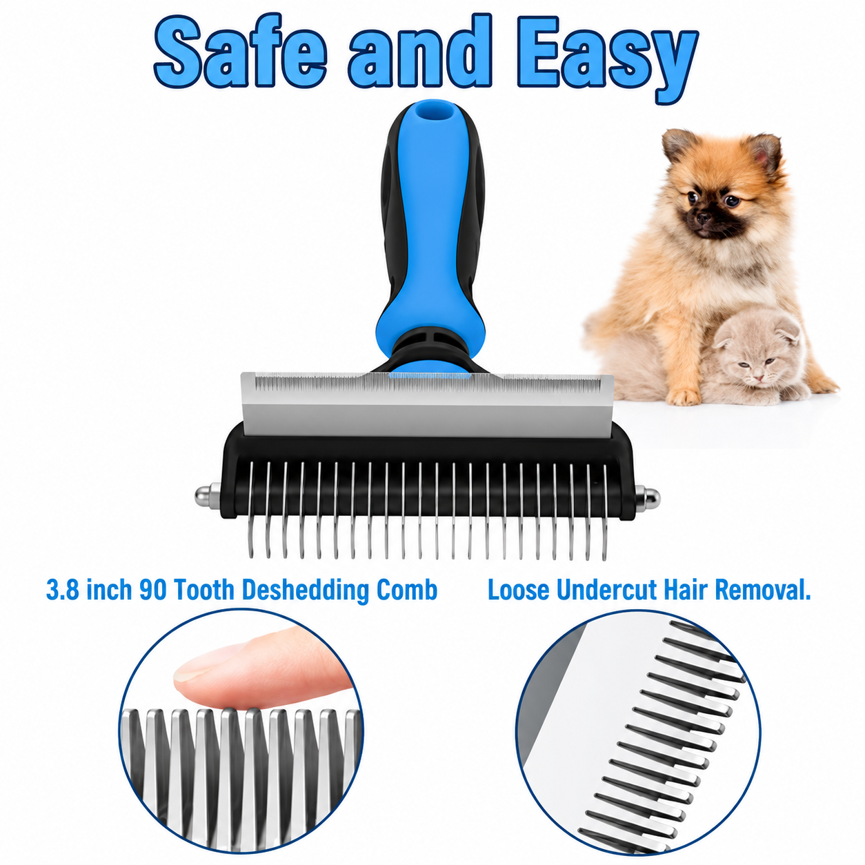 🐾 Professional Deshedding Tool for Dogs & Cats – Gentle, Efficient & Fur-Free Home ✨💖（Big Sale）
