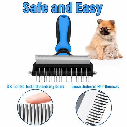 🐾 Professional Deshedding Tool for Dogs & Cats – Gentle, Efficient & Fur-Free Home ✨💖（Big Sale）
