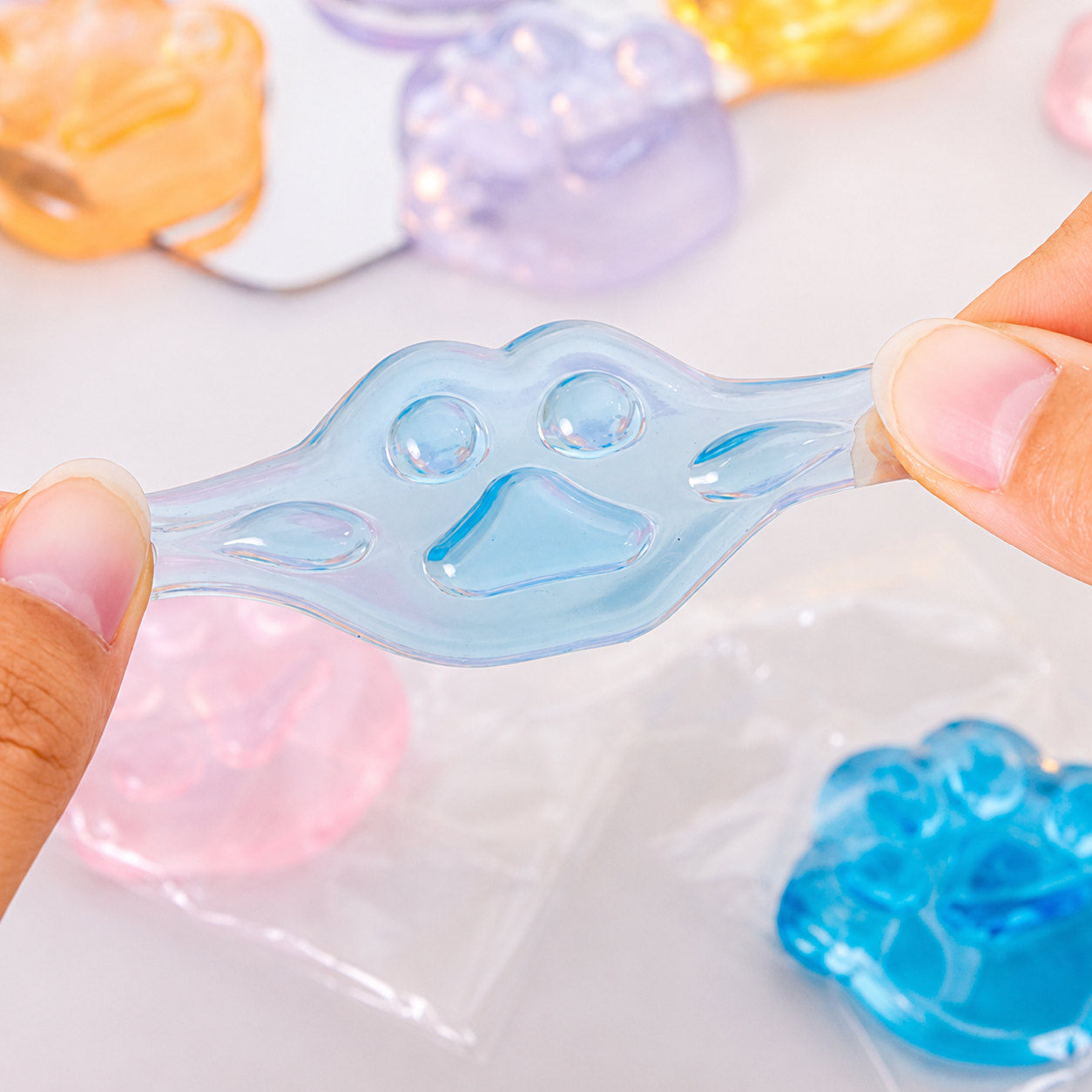 Kawaii Crystal Jelly Cat Paw Squishy - Ultimate Stress Reliever
