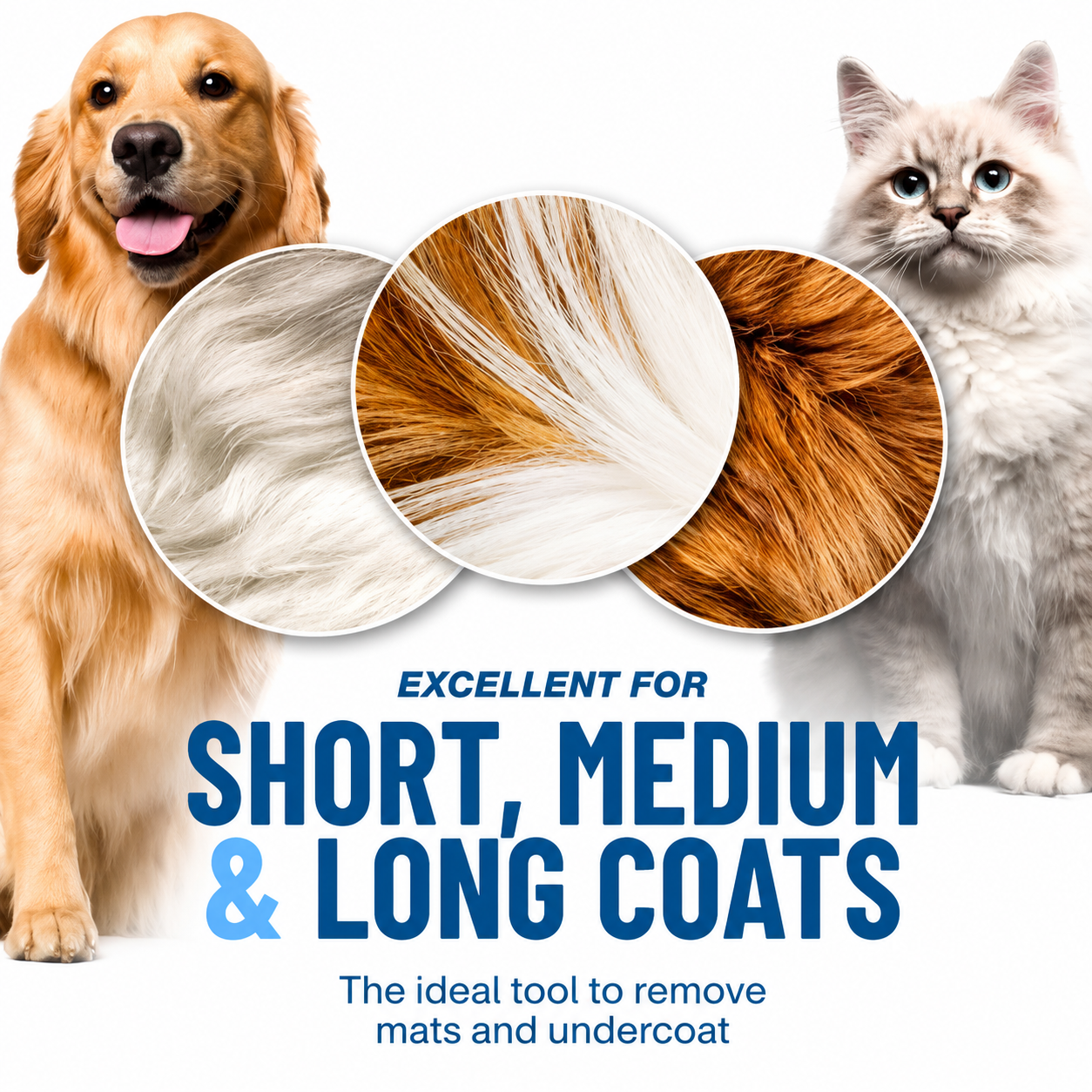 🐾 Professional Deshedding Tool for Dogs & Cats – Gentle, Efficient & Fur-Free Home ✨💖（Big Sale）