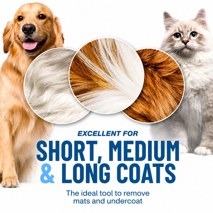 🐾 Professional Deshedding Tool for Dogs & Cats – Gentle, Efficient & Fur-Free Home ✨💖（Big Sale）