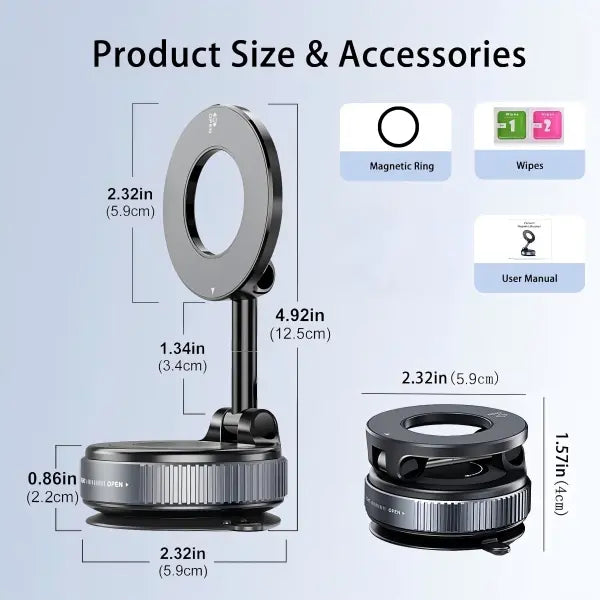 Vacuum Magnetic Car Phone Holder