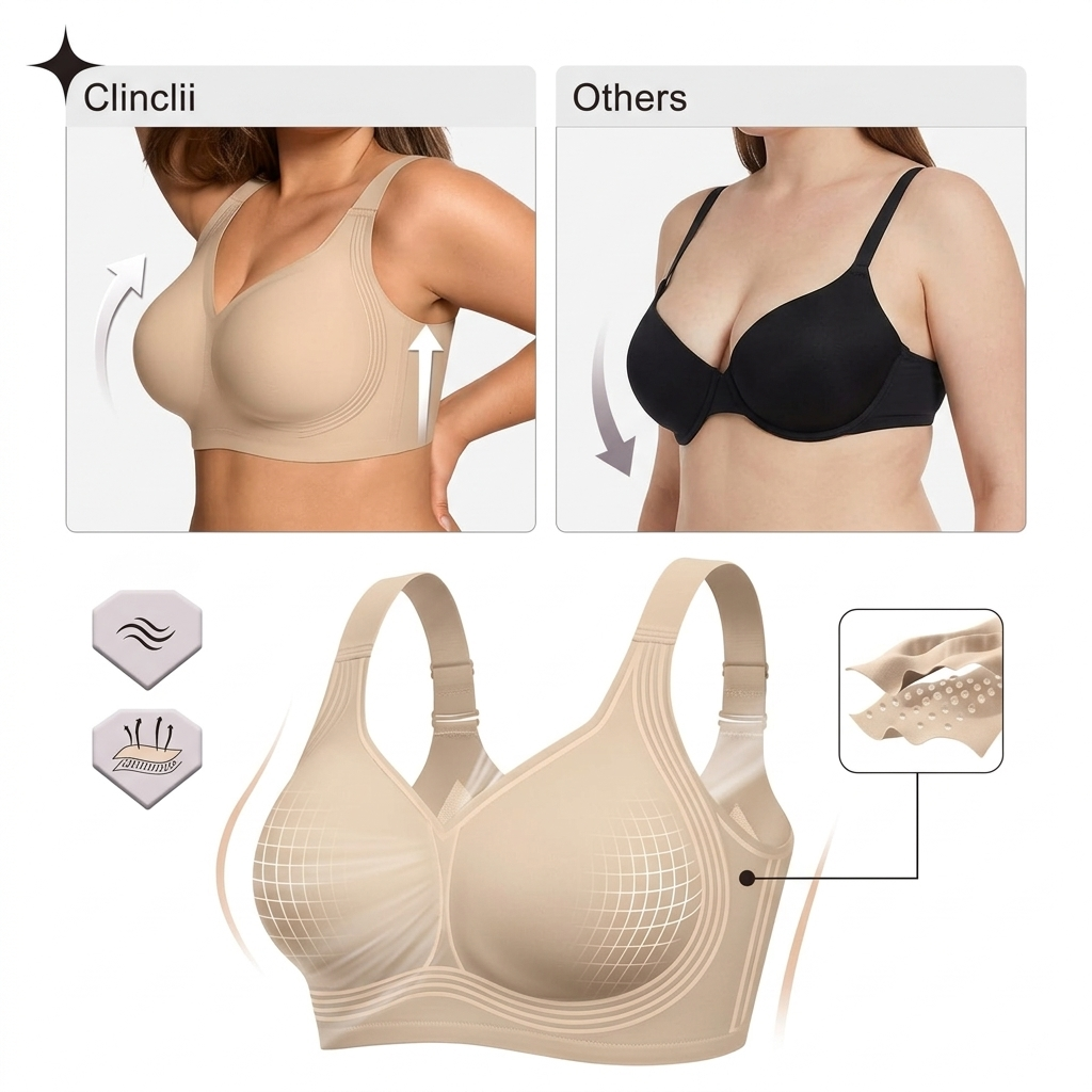 6Clinclii Women Jelly Bra Plus Size Supportive Seamless Bras