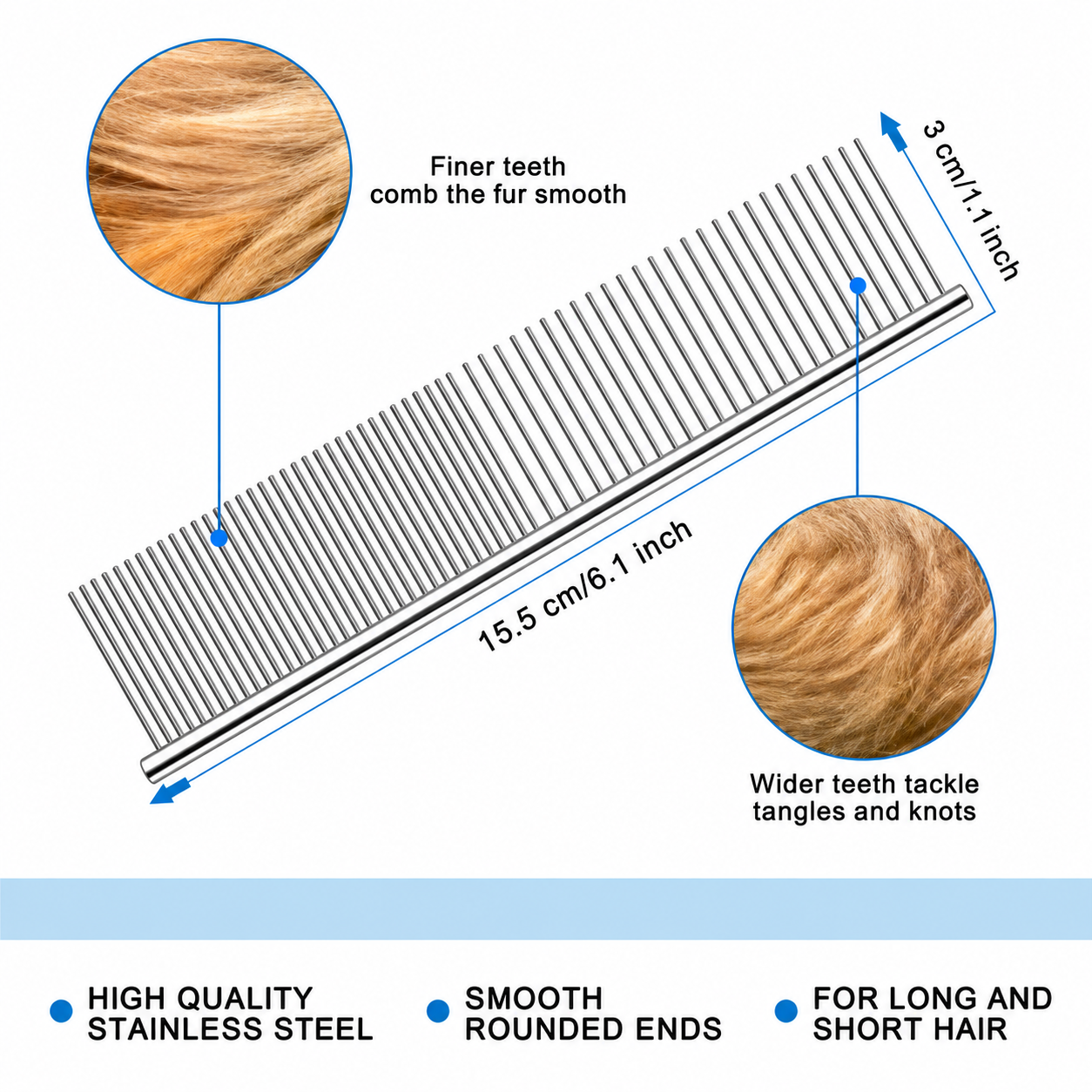🐾 Professional Deshedding Tool for Dogs & Cats – Gentle, Efficient & Fur-Free Home ✨💖（Big Sale）