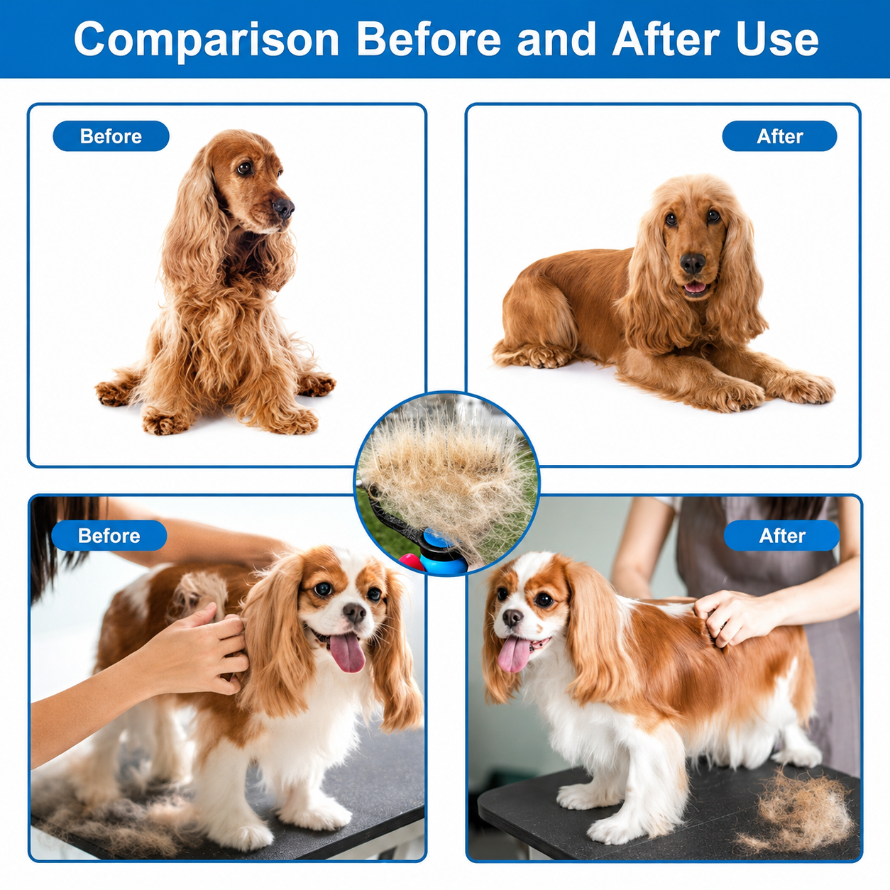 🐾 Professional Deshedding Tool for Dogs & Cats – Gentle, Efficient & Fur-Free Home ✨💖（Big Sale）